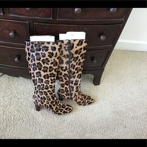 CHRISTIAN LOUBOUTIN LEOPARD PONY HAIR BOOTS SZ 41